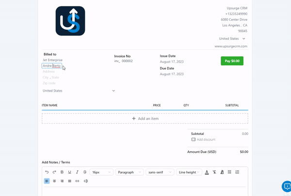 A screen shot of a payment page with a blue button.