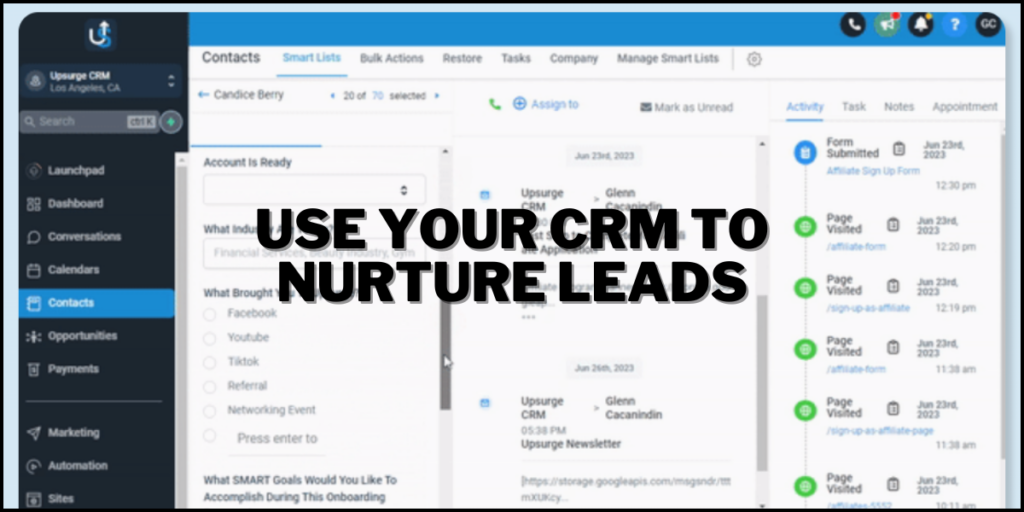 Use your CRM to nurture leads