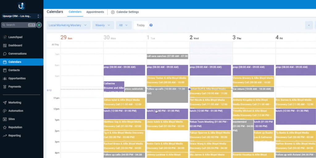 A screen shot of a calendar on a computer screen.