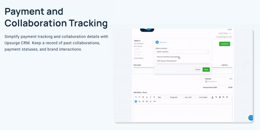 Payment and Collaboration Tracking