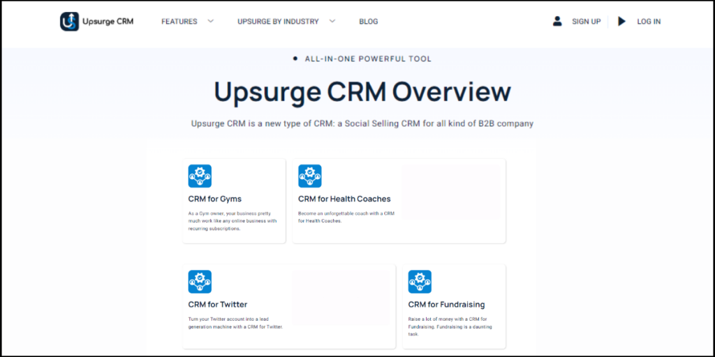 Upsurge crm overview